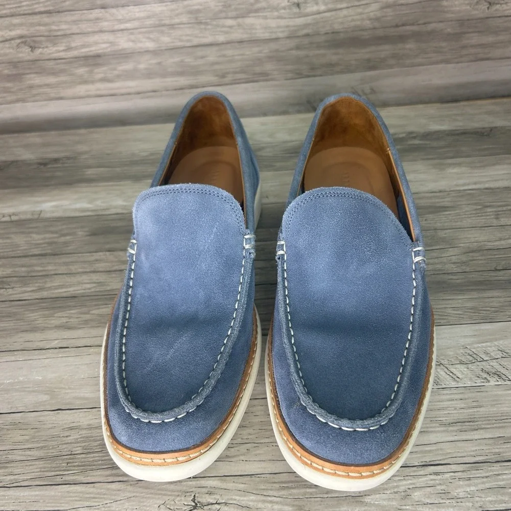Allen Edmonds Wilder Mens 7D Blue Suede Venetian Slip-On Loafers‎